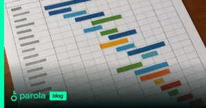 Renkli çubuklarla hazırlanmış bir Gantt şeması görseli