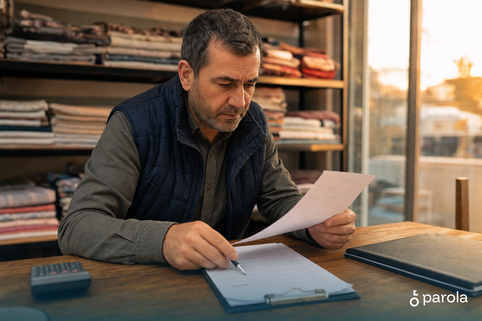 Senet nedir açıklamasına eşlik eden kontrol listesi yanında tarih, tutar ve imza alanlarını inceleyen eller